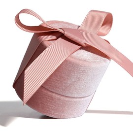 FAYADA Pink Necklace Box Velvet Pendant Gift Box Premium Jewelry Storage Case with Elegant Silk Bow for engagement, wedding ceremony, birthday, anniversary, proposal,alentine's Day(Pendant Case)