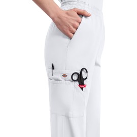 Dickies Women's EDS Signature Scrubs Missy Fit Pull-On Cargo Pant, White, Medium