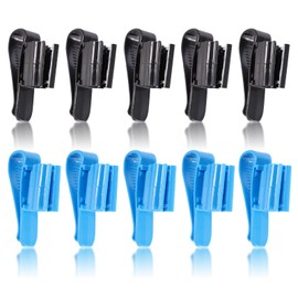 10 Pcs Fish Tank Water Hose Clips, Aquarium Fishes Tank Pipe Clamp, Fish Hose Holder Suit for Water Pipe with Diameter of 0.59-1.18 inches (Black, Blue) (10)