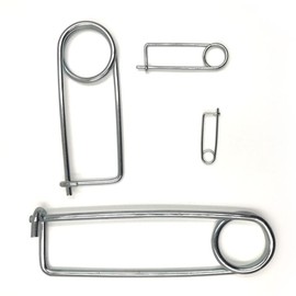 Large Stainless Steel Spring Wire Safety Lock Pins，Coiled Tension Safety PinSteel Brooch Shape Cotter Safety Pins for Farm Lawn Garden Hitch - Quick Lock Fastener (2.3x43x16mm(10pcs))