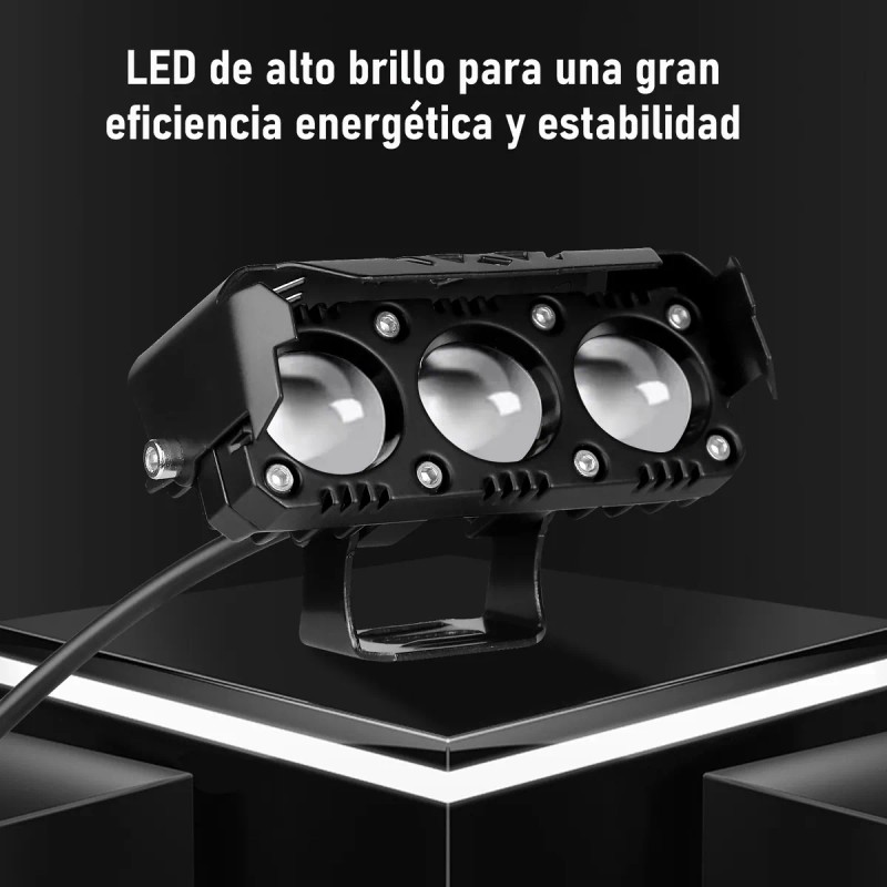 Faros De Lupa Luces Led Auxiliares Con Estrobo 5 Modos
