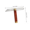 Operitacx Inch T-bevel Angle Finder Movable Square Ruler Red Wooden