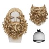 Old Mens Wig and Beard Set for Adult Wavy Men