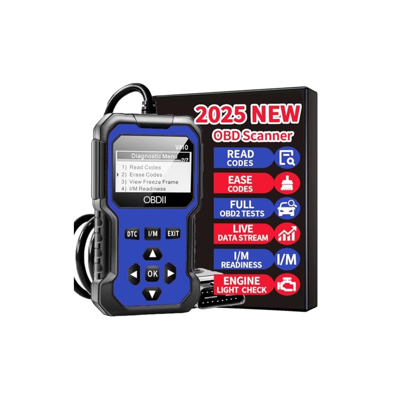 410blue-OBD2 Scanner Diagnostic Tool - Quickly Erase Engine Light Fault