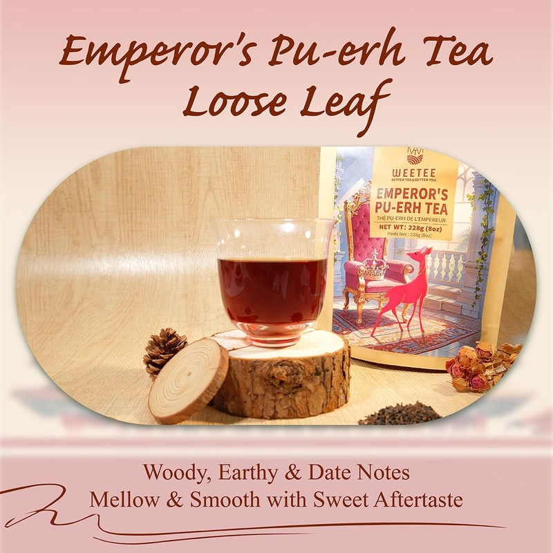 WT WEETEE Emperor's Pu-erh Tea, 228g Puerh Loose Leaf Tea,