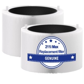 Upgraded 211i max replacement filter 2-Pack | Compatible with blueair Blue Pure 211i/211i+/211i Max Air Purifiers - High-Efficiency HEPA for Dust, Smoke & Odors.