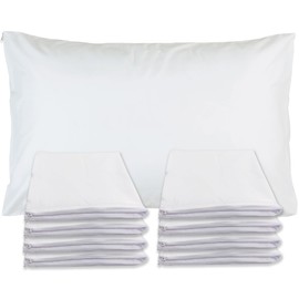 Sirenpho 8 PCS Plain Pillow Protector Covers, Anti Dust Mite, Anti-Allergy Hotel Quality Zippered Pillow Case, Pillow not Included, 50x75cm