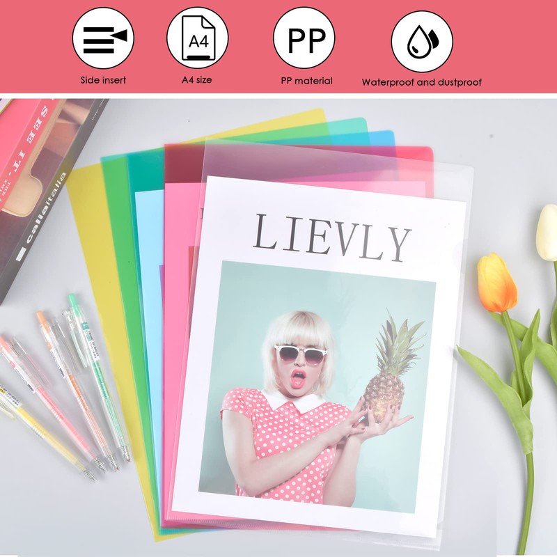 Pack of 30 A4 Document Wallets, Plastic Document Case, Transparent