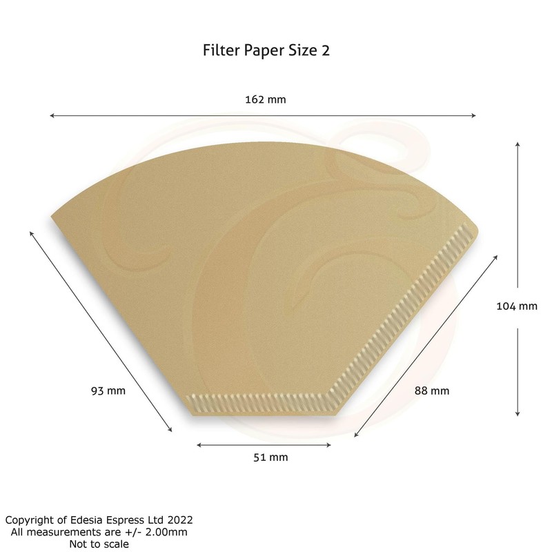 500 Size 2 Coffee Filter Paper Cones, Unbleached by EDESIA