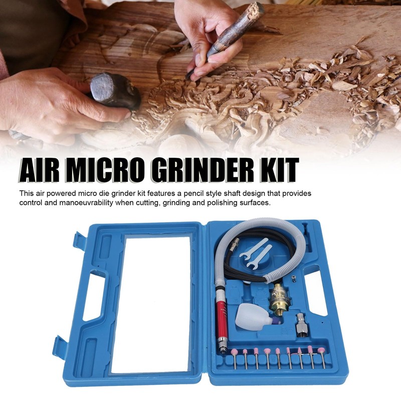 Pneumatischer Bleistift-Stabschleifer-Satz, 1/8 Zoll 58000 U/min, Multifunktionaler, Luftbetriebener Mikro-Stabschleifer-Satz