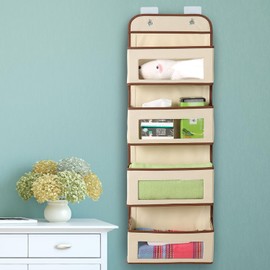 Over the Door Storage Pocket, Wall Pocket, Wall Pocket, 4 Tiers, Large Capacity, Clear Window, Hanging Storage Pocket, Durable, Non-woven Fabric, Storage for Small Items, Towels, Toys, Magazines,