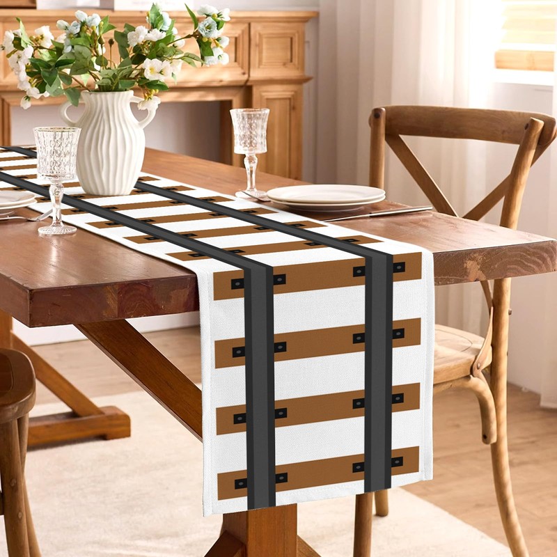 Buxiuer Polar Railroad Train Track Table Runner Christmas Train Express