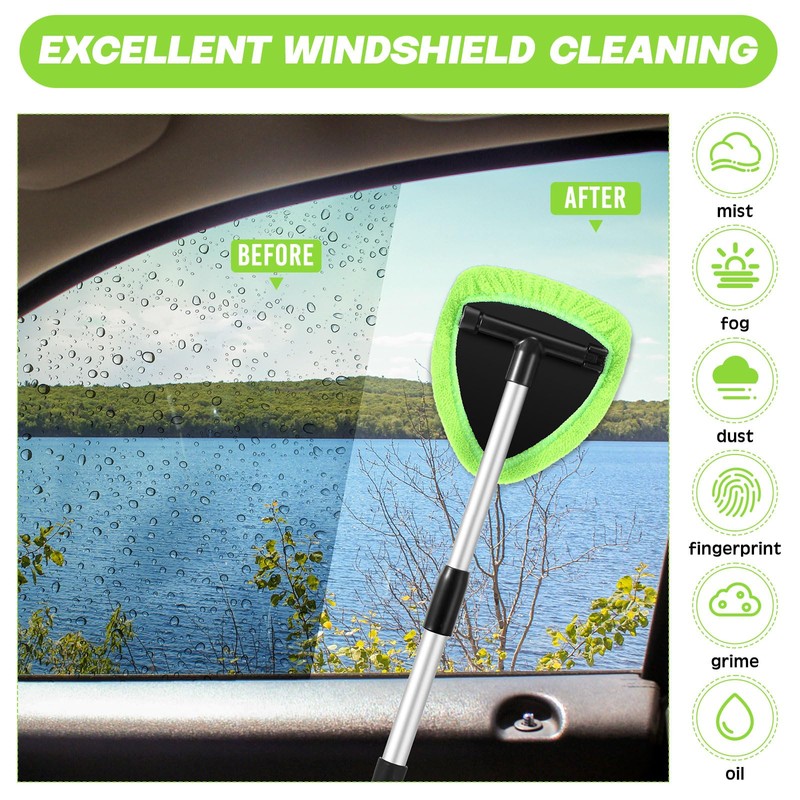 Potchen 8 Pcs Car Windshield Cleaner Tool Kit with Extendable