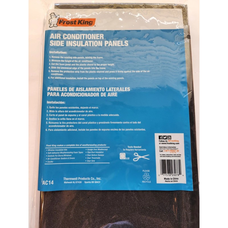 Frost King Foam Side Insulation Panels for Window Air Conditioner