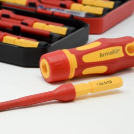ArmaKit VDE Interchangable Screwdriver Set - 13 Piece Insulated Terminal Kit Tested and Certified to IEC60900 1000v (AKVDE-13i)