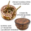 Brass Sundial Compass in Leather Case - Nautical Gifts for
