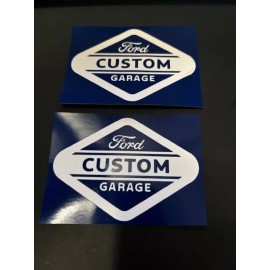 Ford DECAL FOR FORD CUSTOM Garage 2PC Sticker SET 3.5"X2.5"