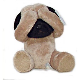 Russ Peek-a-Buddy Pug Dog Mini Plush from Russ Berrie Vintage 5" NEW