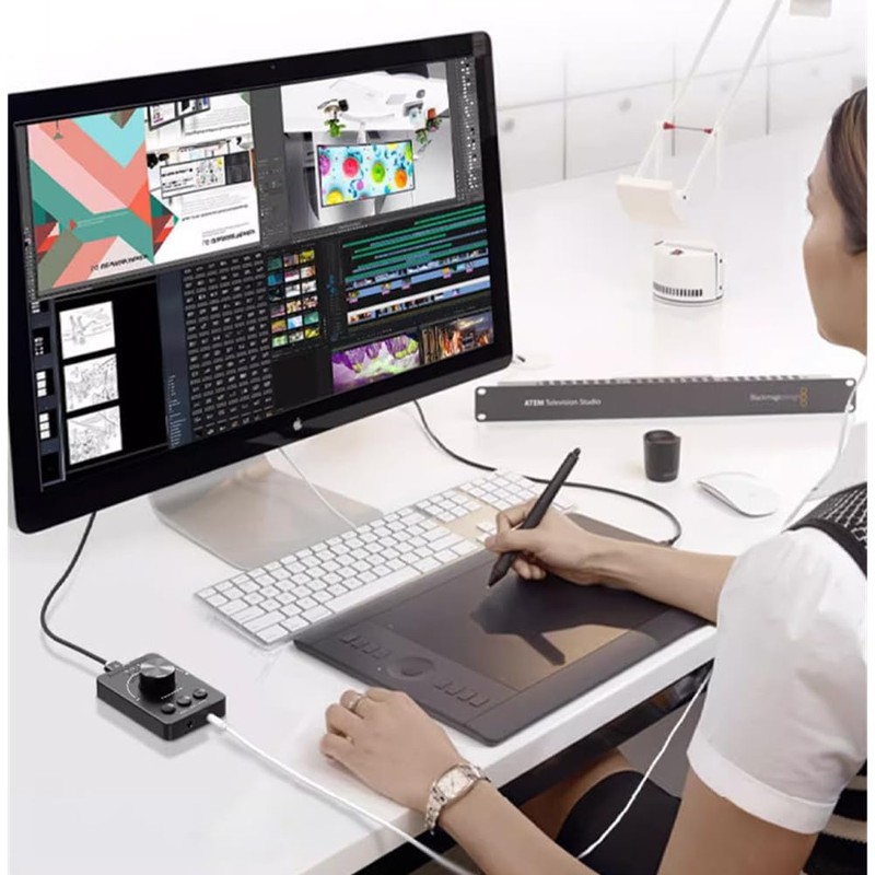 Aswalling Bluetooth-Compatible Volume Controller Knob Computer 3 Volume Control Modes