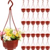 Roshtia 24 Pcs Plastic Hanging Planter Hanging Flower Plant Pots