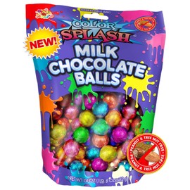 Albert's Color Splash Assorted Kaleidoscope Foiled Milk Chocolate Balls, Resealable Stand Up Bag, 1.5 LB (24 Ounce)