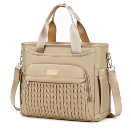 AIJIEKE Insulated Lunch Bag for Men Women, Lunch Box, Lunch Tote for Work, Large Leak Proof Cooler Bag with Removable Strap, Reusable Adult Lunchbag, Picnic, Office, Beach (Brown Taupe)