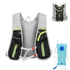 RAPIDSKY New 2L Water Backpack Lightweight Outdoor Water Bag Backpack Suitable for Hiking, Biking, Motorcycle Country, Leisure Activities (Black)