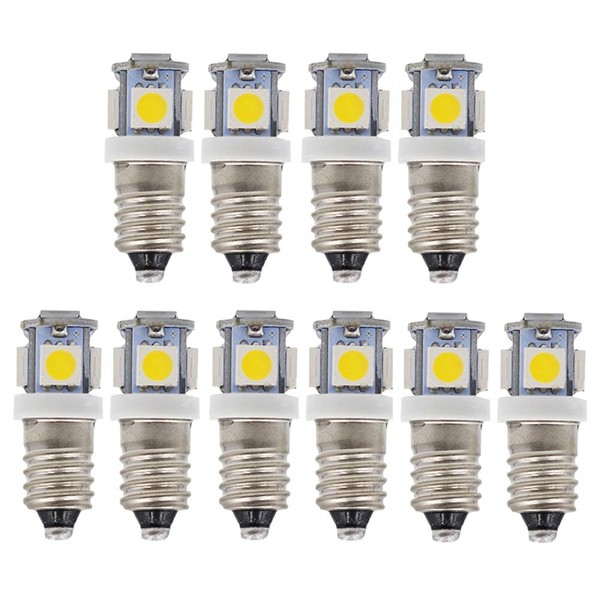 GutReise 10 x E10 3V Warm White 5 SMD LED