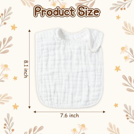 WATINC Baby Bibs for Boys Girls White Newborn Bibs Absorbent Cotton Feeding Bibs DIY Painting Bibs Organic Cotton Baby Bandana Drool Bibs for Boys Girls Baby Shower Birthday Gift