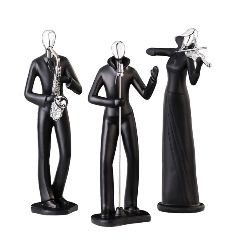Musical Instrument Player Figurine Resin Musical Modern Sculpture Collectible Abstract