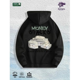 Money Stacks Graphic Hoodie 100% Cotton US Warehouse 7 ColorsColor: Black, Size: M