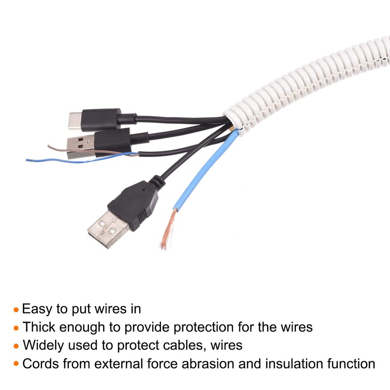 sourcing map Split Wire Loom Tubing PE Corrugated Pipe Conduit