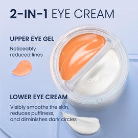 SKIN ULTIMA SKIN ULTIMA Dual Eye Cream with Advanced Retinol, Peptides, Caffeine for Puffy Eyes and Dark Circles, Wrinkles, Anti Aging, Under Eye Bags Treatment, Instant Tightener, Fragrance Free, 0.68 OZ