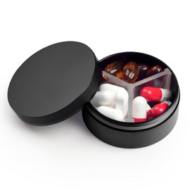Pastillero Pequeño De 3 Compartimentos, Redondo Y Portátil De Metal, Organizador De Viaje Impermeable, Monedero De Bolsillo, Contenedor Edc Para Medicamentos Y Vitaminas.