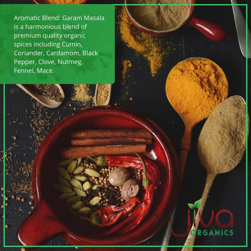 Jiva Organics Organic Garam Masala Powder 1 Pound Bulk Jar