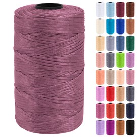 Uiopa Macrame Yarn 3 mm x 200 m Polypropylene Flat Macrame Cord Macrame Cord Coloured for Crochet, Knitting, Decoration, DIY Crafts