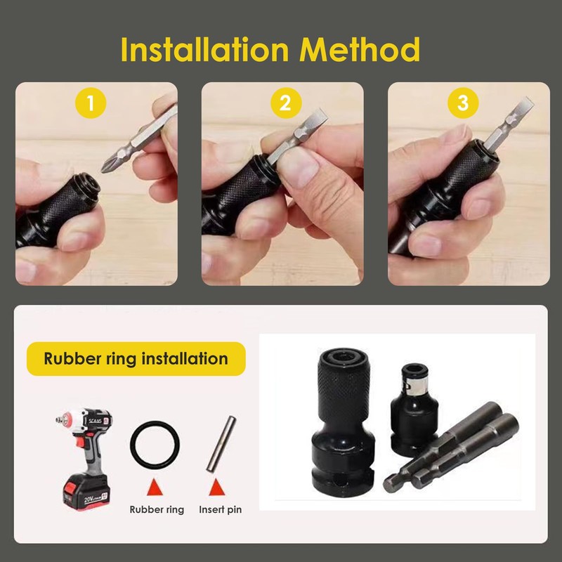 Pack of 2 Impact Wrench Bit Adapter, Bit Holder Socket