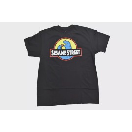 Sesame Street Mens Cookie Monster Cookie Dinosaur Park Funny Shirt NWT XL