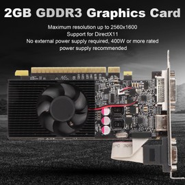 Garsent GT730 2GB Graphics Card GDDR3 Gaming Graphics Card with Single Fan PCI Express 2.0 16X Slot 810MHz Core Frequency 1300MHz Memory Frequency 64Bit (GT730 2GB GDDR3)