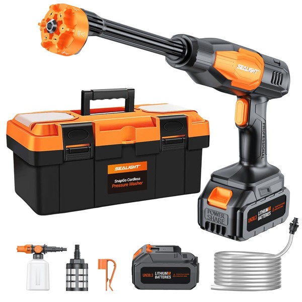 SEALIGHT Cordless Pressure Washer Battery Power Washer, 970 PSI Cordless