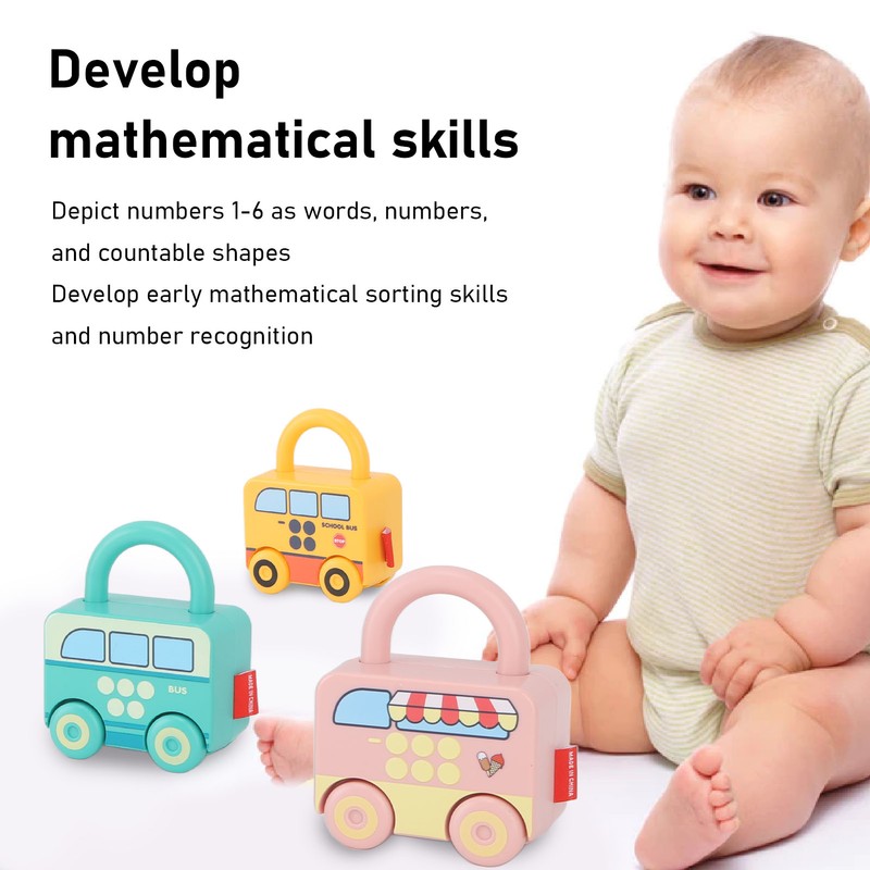 Lock Key Toy DIY Early Education Sorting Matching Fun Cartoon