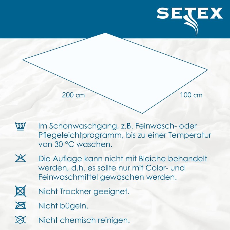 SETEX N450 Mattress Underlay with Grip Pads, Classic Design, White,