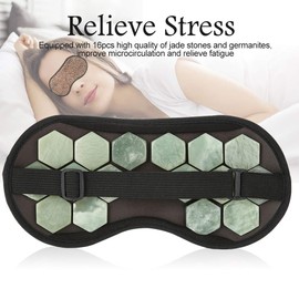 Sleeping Eye Mask, Adjustable Jade Stones Eye Masks Magnet Therapy Eyeshade Eye Cover Masks for Sleeping Travel Naps(Green)