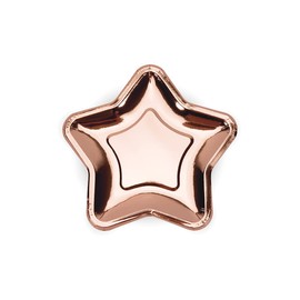 Paper Plates Star 18 cm Set of 6 Party Plates Disposable Plates Party Tableware Children's Birthday Rose Gold Plates Stars Rose Gold 18 cm Pack of 6
