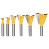 HARFINGTON 6pcs Dovetail Router Bit Set 1/4" 3/8" 1/2" 5/8"