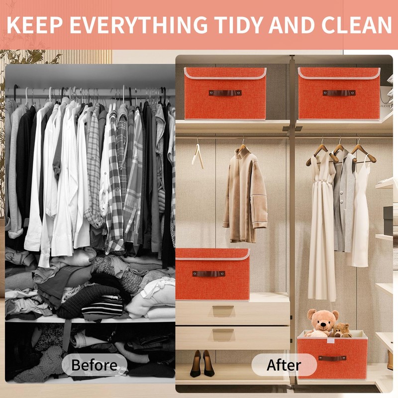 SnYuGr Large Storage Bin with Lid Storage Boxes,Collapsible Linen Storage