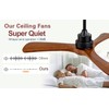 Gaizw 42 inch Ceiling Fan with Light and Remote Control,