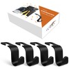 Amooca 4-Pack Car Headrest Hooks for Bags and Coats