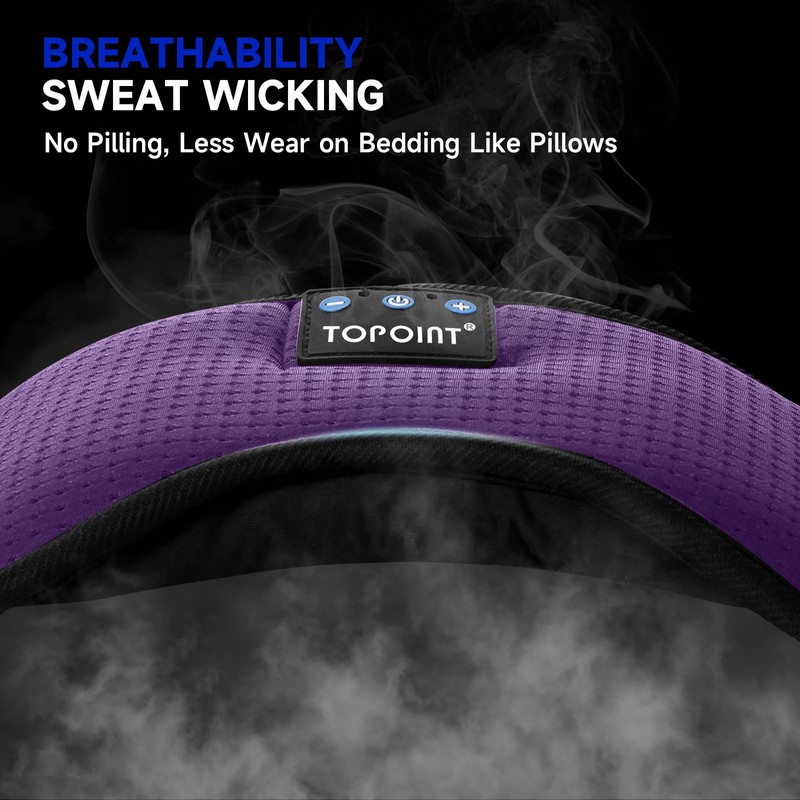 TOPOINT Sleep Mask Headphones Bluetooth Wireless 5.4, Breathable Cotton Eye