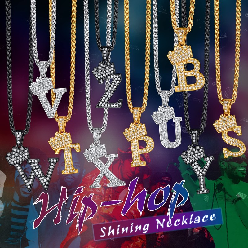 Richsteel Initial P Necklace Chunky Silver Chain Necklaces For Women